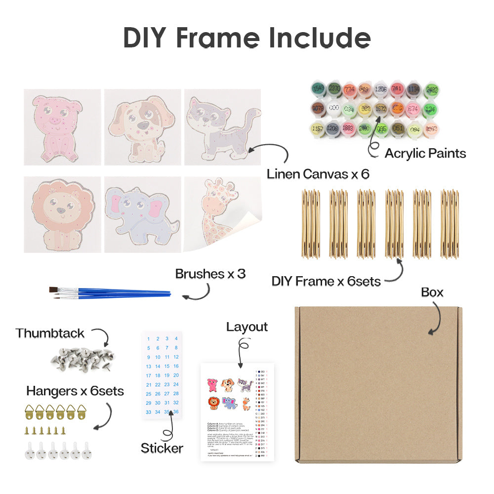 Animal Friends – Mini Paint by Numbers Set