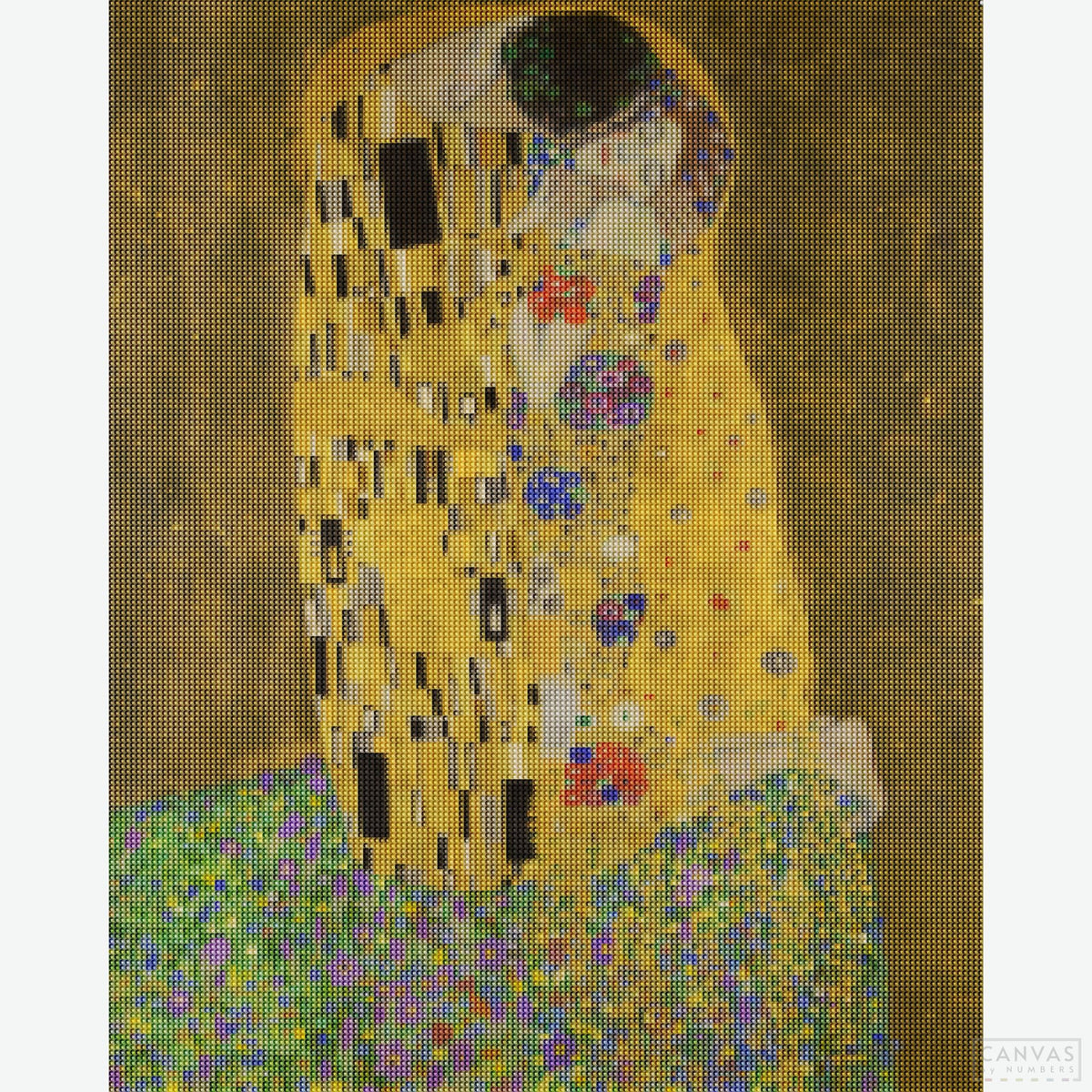 Gustav Klimt's The Kiss - Diamond Painting-Experience the passion and romance of Gustav Klimt's The Kiss painting with our diamond painting kit. Add a touch of artistic brilliance to your living space.-Canvas by Numbers