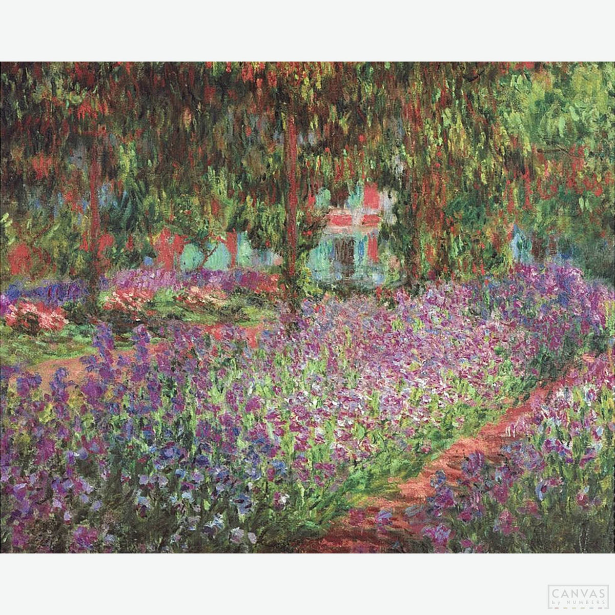 The Artist's Garden at Giverny - Diamond Painting-Bring Monet’s garden to life with "The Artist's Garden at Giverny" Diamond Painting Kit. Create a serene scene filled with vibrant violets and lush greenery.-Canvas by Numbers