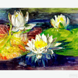 Water-Lilies Red and Green Pads - Diamond Painting-Embark on an artistic journey with this floral diamond Painting by John La Farge. Explore the depth of color and emotion in this exquisite craft.-Canvas by Numbers