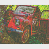 Abandoned Truck - Diamond Painting Kit-Craft a captivating scene with our diamond painting kit featuring Peter H's vividly colored forgotten truck. Experience an engaging and detailed art project.-Canvas by Numbers