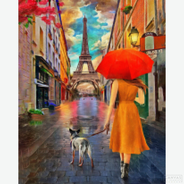 Streets of Paris - Diamond Painting-Paris is waiting for you with this colorful and cheering paint by numbers kit. Licensed artwork made with the best materials shipped from the US.-Canvas by Numbers