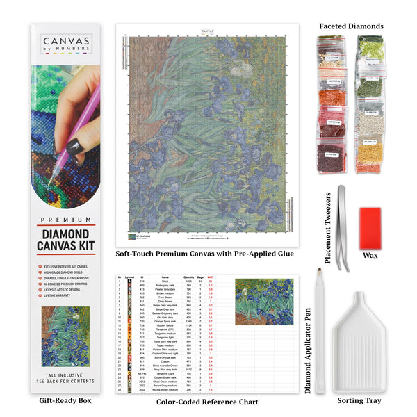 Irises - Pintura de Diamante - Grande