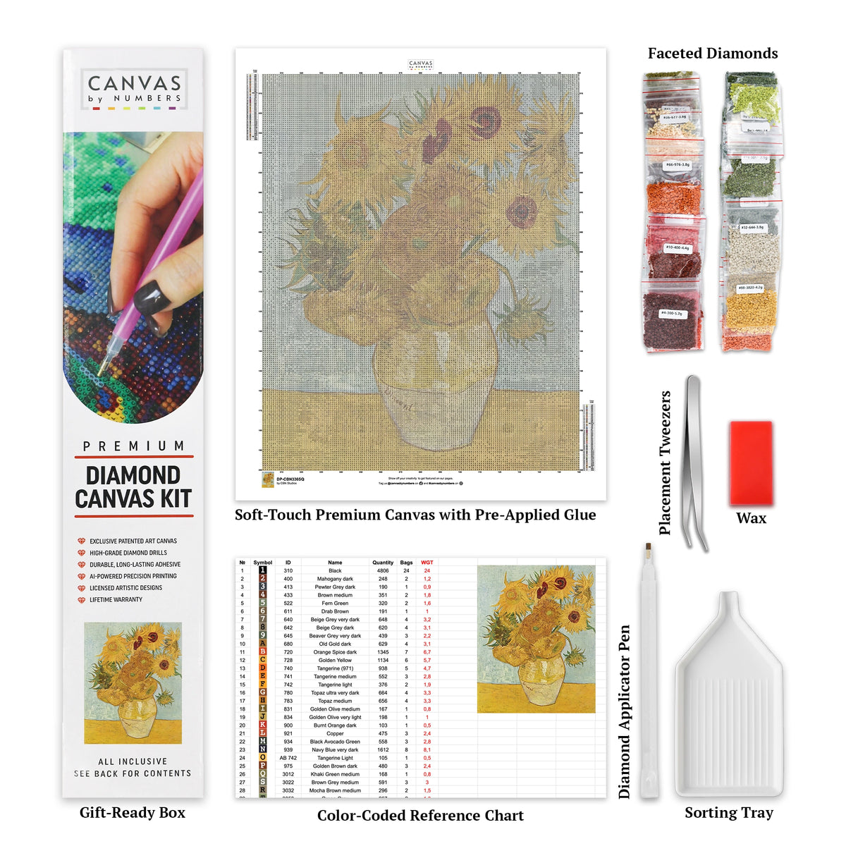 Girasoles - Pintura de Diamantes - Tamaño Estándar