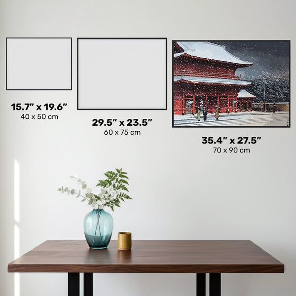 Snö över Zojoji-templet - Diamantmålning - X-Large