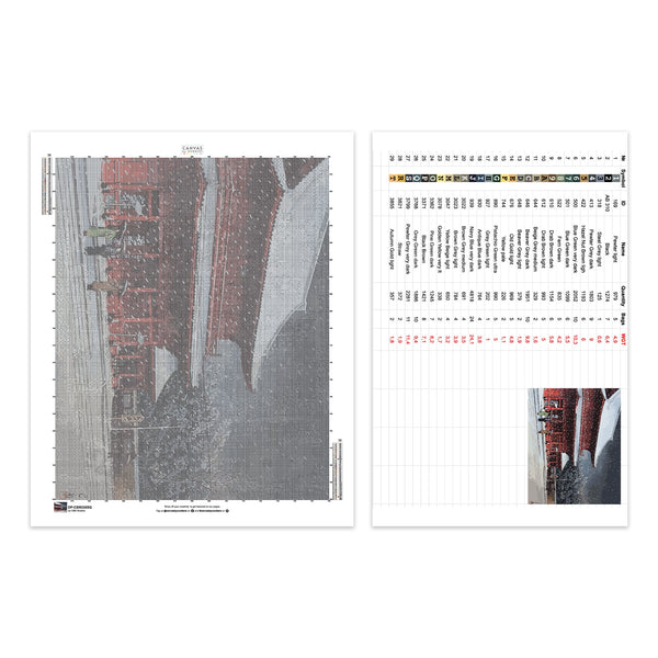 Snö över Zojoji-templet - Diamantmålning - X-Large