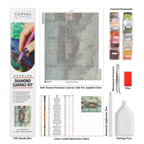 Miyajima i dimman - Diamantmålning - Stor