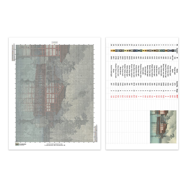 Miyajima i dimman - Diamantmålning - Stor