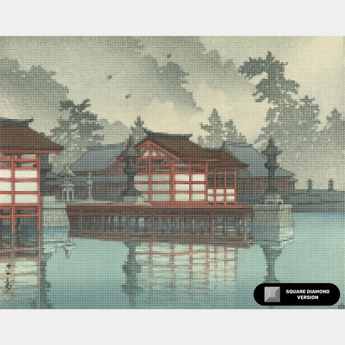 Miyajima en la Niebla - Pintura de Diamantes - Grande