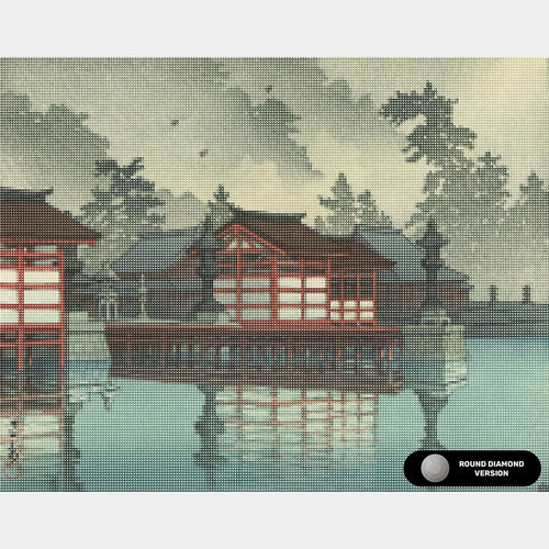 Miyajima en la Niebla - Pintura de Diamantes - Grande