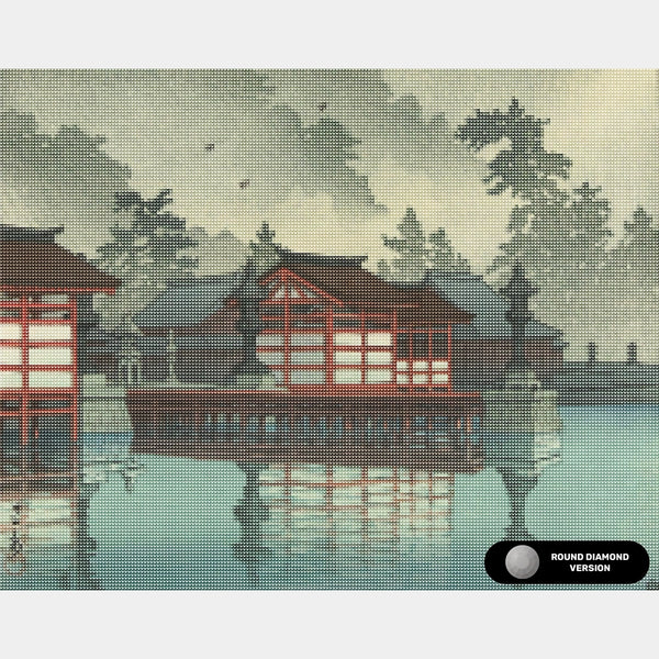 Miyajima i dimman - Diamantmålning - Stor