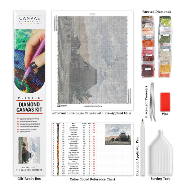 Mt. Fuji från Narusawa - Diamantmålning - Stor