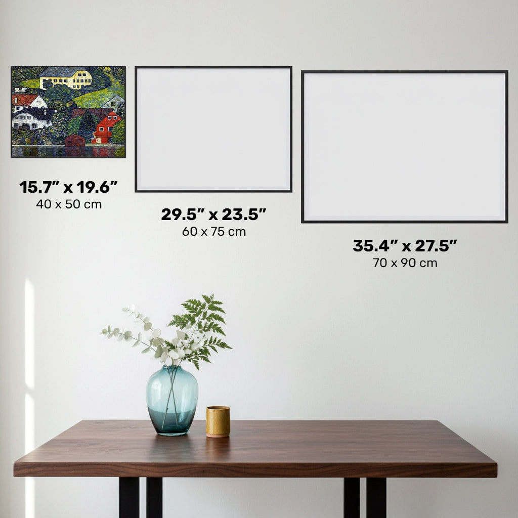 Huizen bij Unterach aan de Attersee - Diamond Painting - Standaardformaat