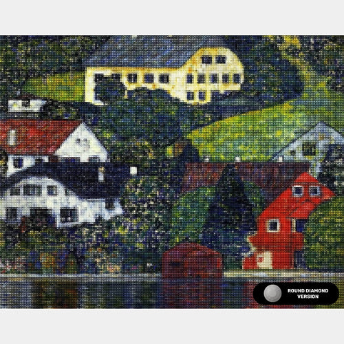 "Case a Unterach sull'Attersee - Diamond Painting - Dimensione Standard"