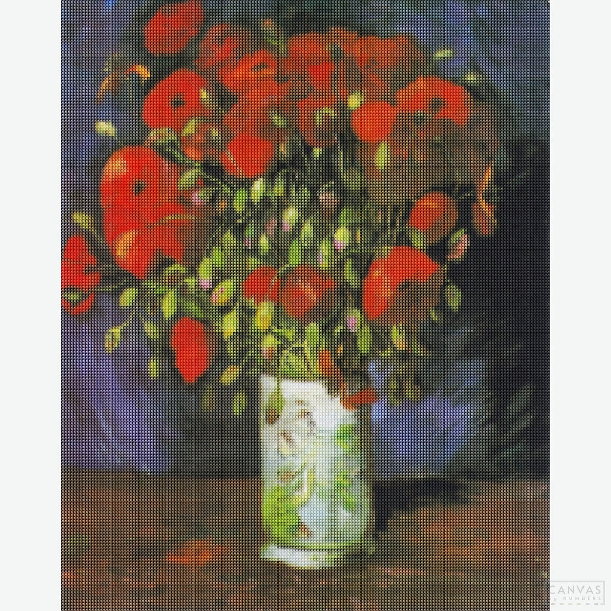 Vase with Red Poppies - Diamond Painting-Recreate this vibrant artwork with our Van Gogh diamond painting kit. Perfect for art lovers and crafters, this kit captures the beauty of a floral masterpiece.-Canvas by Numbers