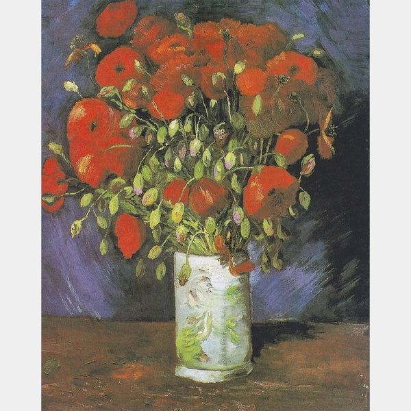 Vase with Red Poppies - Diamond Painting - Standard Size
