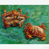 Two Crabs - Diamond Painting-Two Crabs is an oil painting by Vincent van Gogh from 1889. It is a still life with two crabs, one on its back, the other upright, against a green background.-Canvas by Numbers