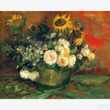 Still Life with Roses and Sunflowers - Diamond Painting-Recreate Van Gogh’s 