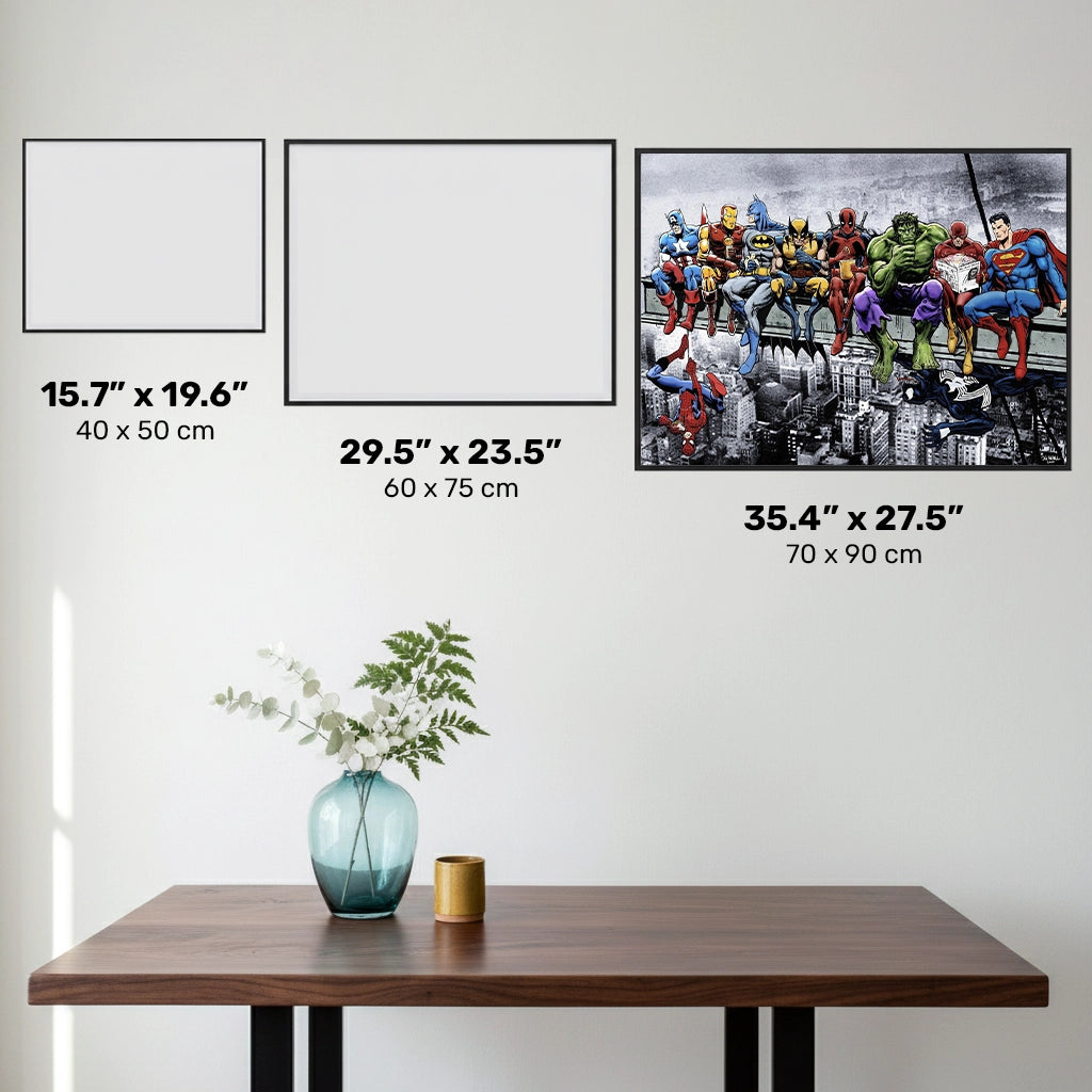 Superheroes Lunch Atop A Skyscraper - Diamond Painting Kit - X-Large