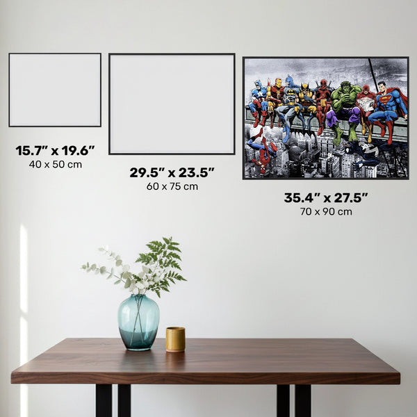 Superheroes Lunch Atop A Skyscraper - Diamond Painting Kit - X-Large