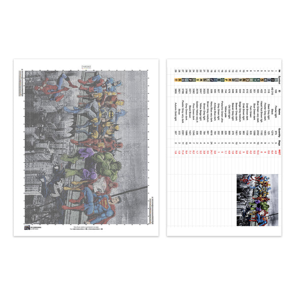 Superheroes Lunch Atop A Skyscraper - Diamond Painting Kit - X-Large