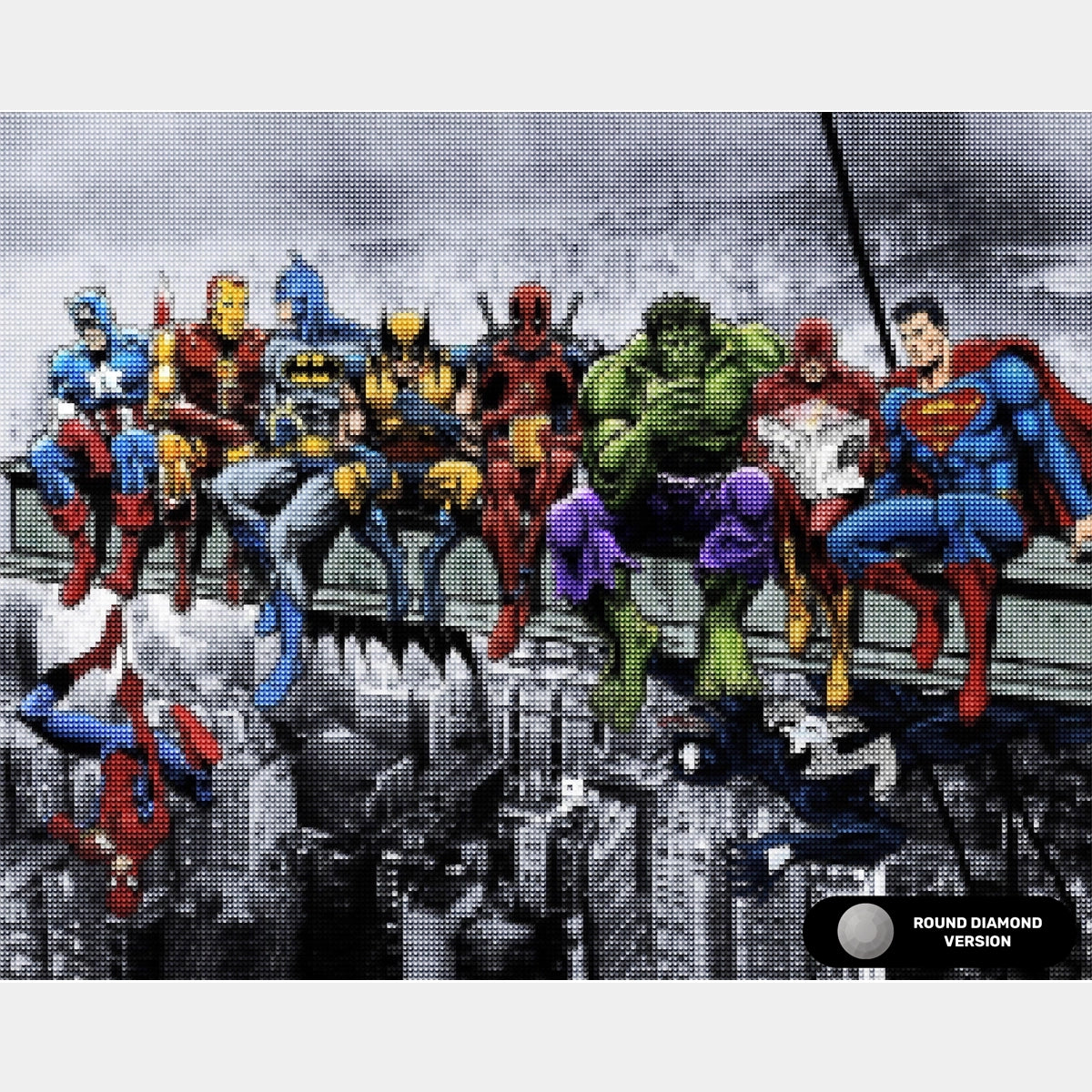Superheroes Lunch Atop A Skyscraper - Diamond Painting Kit - X-Large