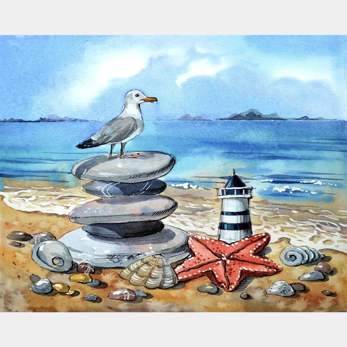 La Guardia Costiera - Dipinto di Diamanti Faro - Dimensione Standard