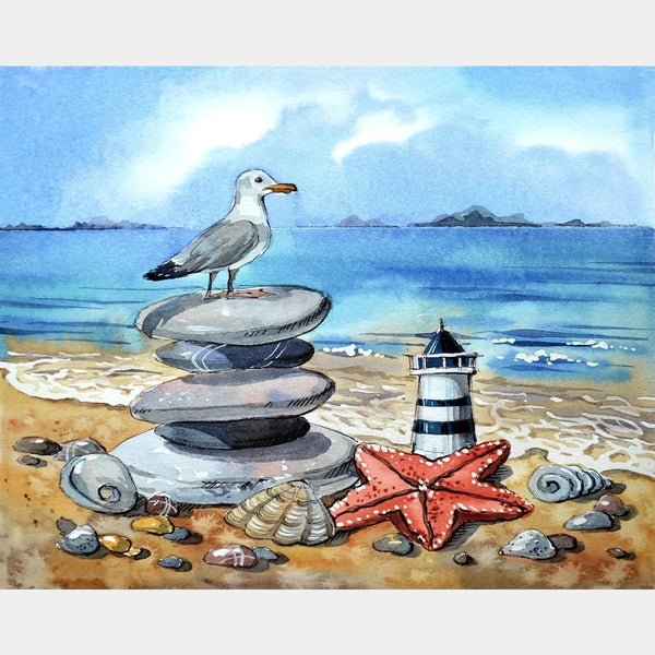 La Guardia Costiera - Dipinto di Diamanti Faro - Dimensione Standard