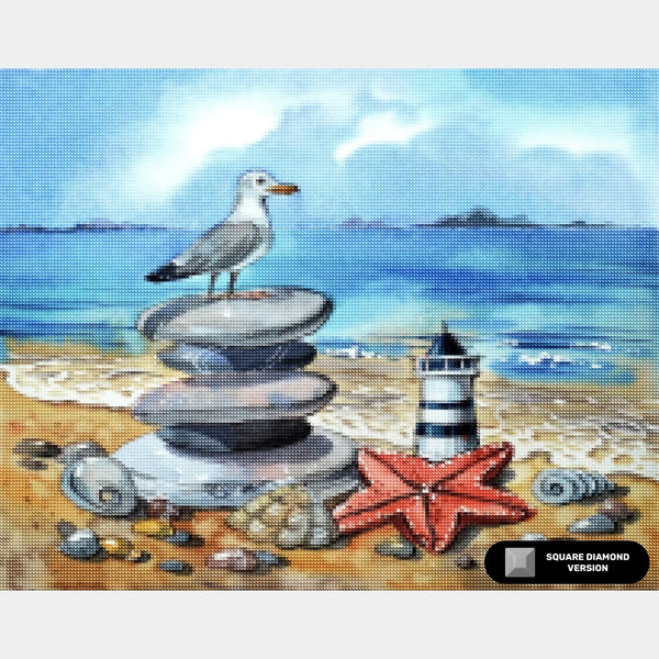 La Guardia Costiera - Dipinto di Diamanti Faro - Dimensione Standard