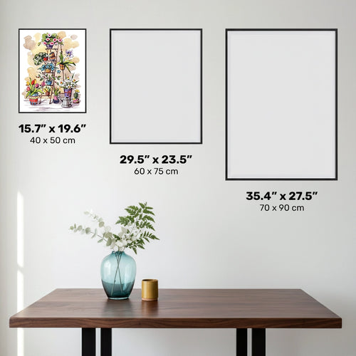 Stige med blomster - Diamond Painting - Standardstørrelse