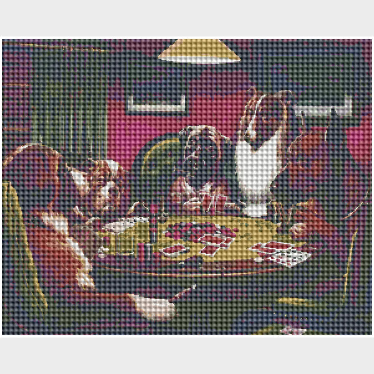 A Bold Bluff - Diamond Painting Kit-Enjoy diamond painting with our Coolidge's captivating "dogs playing poker" series. A fun-filled, straightforward, and enthralling experience.-Canvas by Numbers