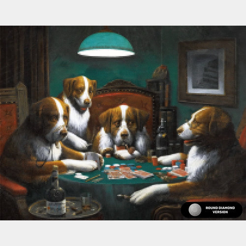 Dogs Playing Poker Game (1894) - Diamond Painting - X-Large