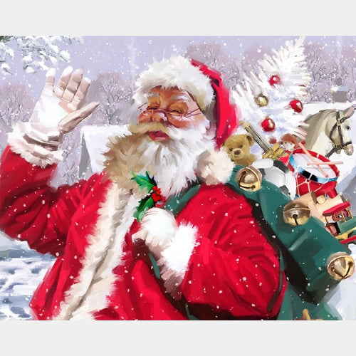 Vrolijk Kerstfeest - Diamond Painting - Standaardformaat