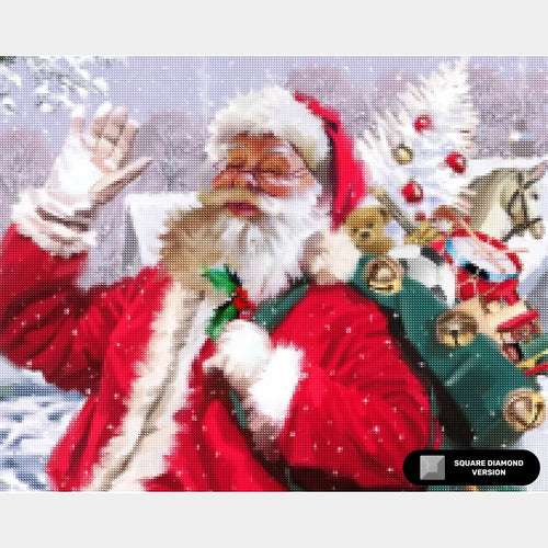 Vrolijk Kerstfeest - Diamond Painting - Standaardformaat