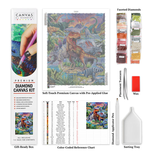 Dinosaurussen - Diamond Painting - X-Large