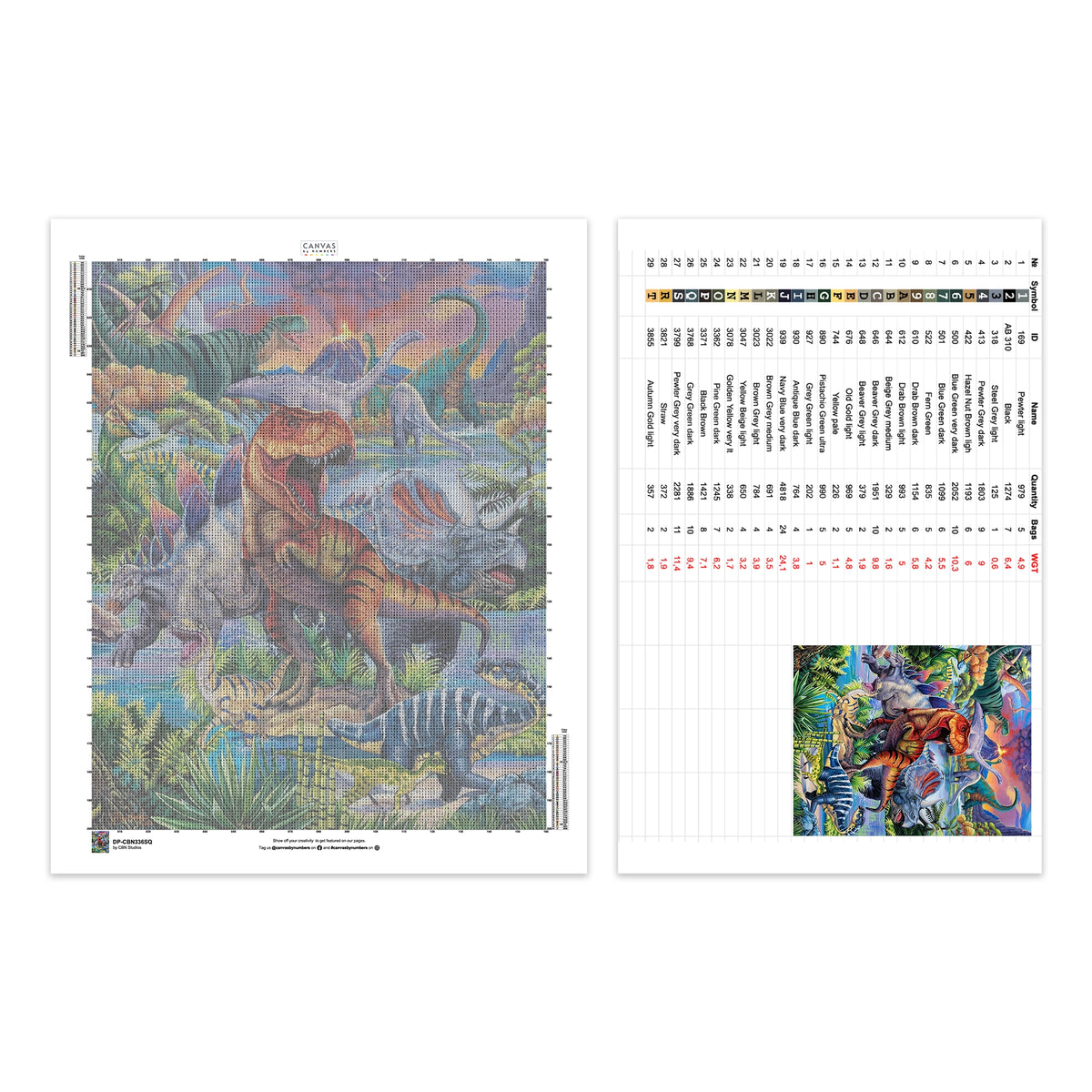 Dinosauri - Diamond Painting - X-Large