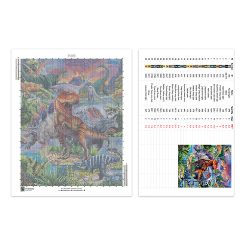 Dinosaurussen - Diamond Painting - X-Large