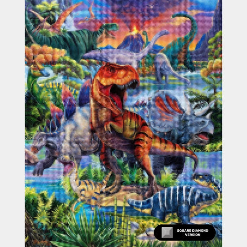 Dinosaurussen - Diamond Painting - X-Large