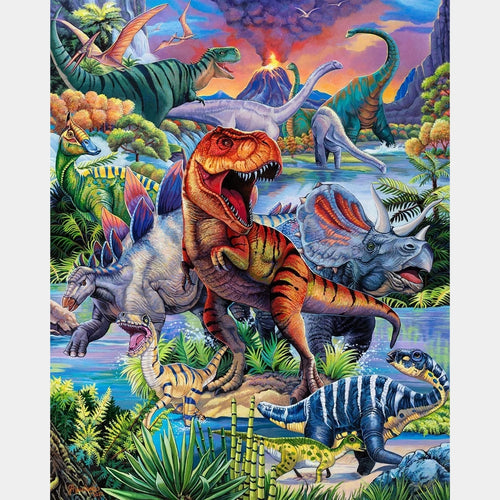 Dinosaurussen - Diamond Painting - X-Large