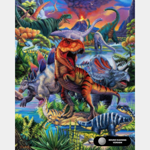 Dinosaurussen - Diamond Painting - X-Large
