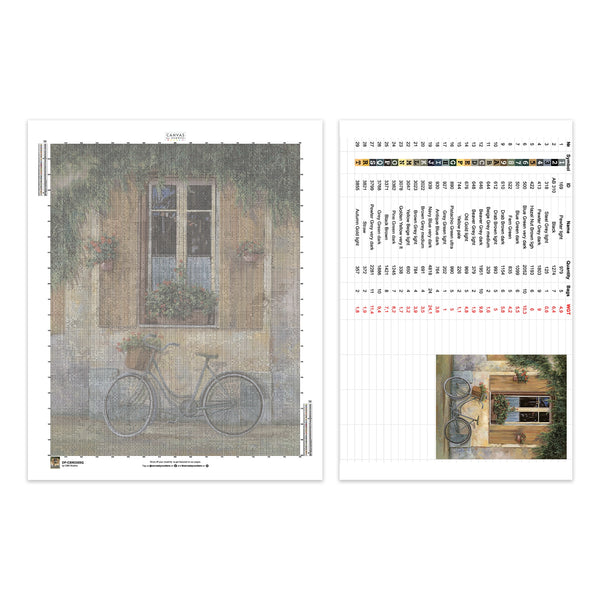 Cykel med blommor - Diamantmålning - Stor