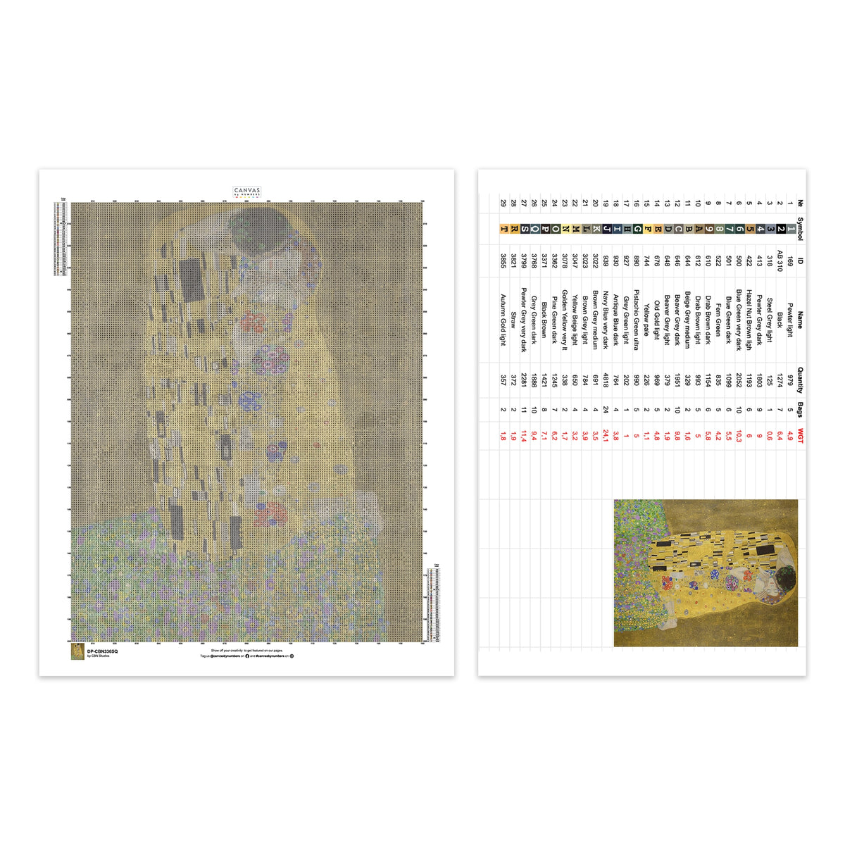 "Il Bacio" di Gustav Klimt - Diamond Painting - Grande