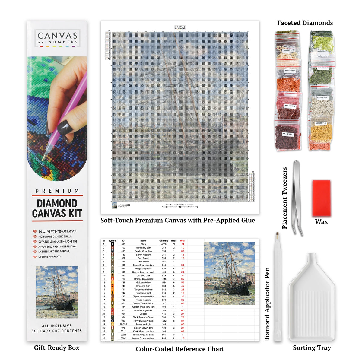 "Boat Lying at Low Tide (1881) - Diamond Painting - X-Large" in italiano si traduce come "Barca alla bassa marea (1881) - Diamond Painting - X-Large".