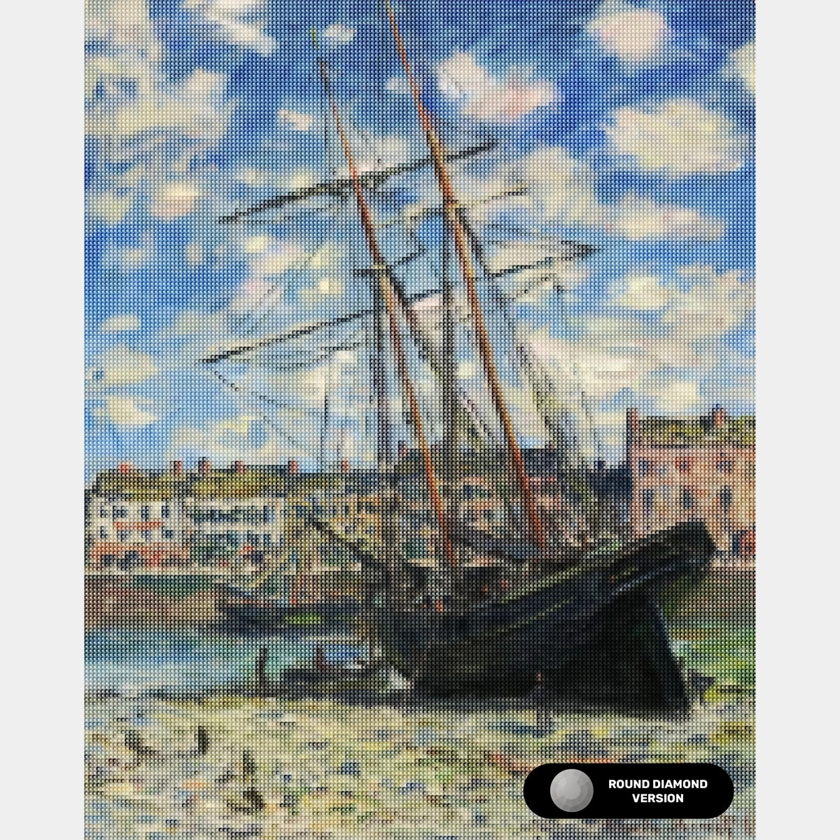 "Boat Lying at Low Tide (1881) - Diamond Painting - X-Large" in italiano si traduce come "Barca alla bassa marea (1881) - Diamond Painting - X-Large".