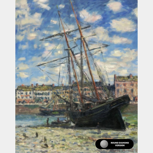 Barco en Marea Baja (1881) - Pintura de Diamantes - Extra Grande