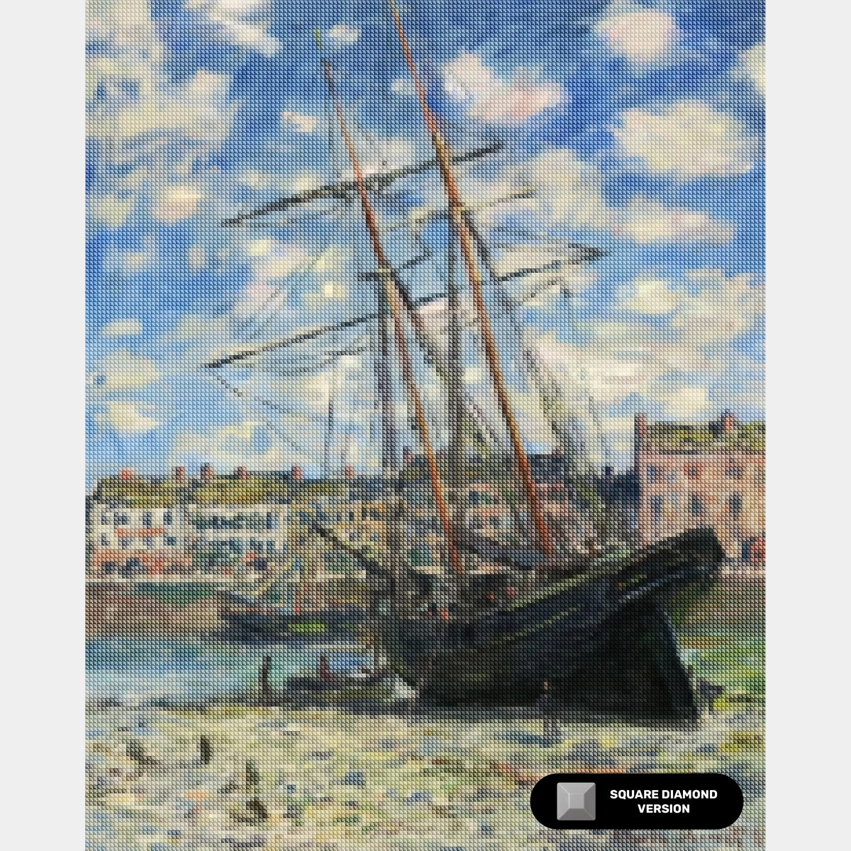 "Boat Lying at Low Tide (1881) - Diamond Painting - X-Large" in italiano si traduce come "Barca alla bassa marea (1881) - Diamond Painting - X-Large".