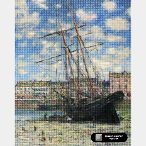 Barco en Marea Baja (1881) - Pintura de Diamantes - Extra Grande