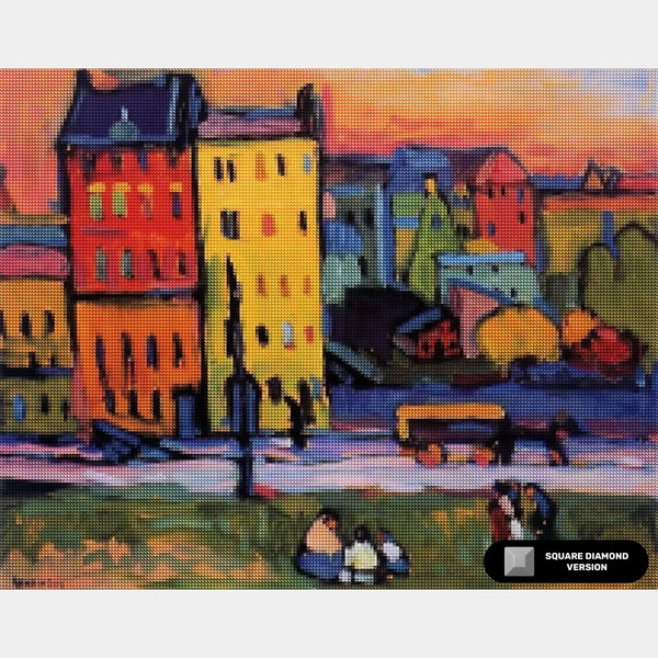 Hus i München - Diamond Painting - Standardstorlek
