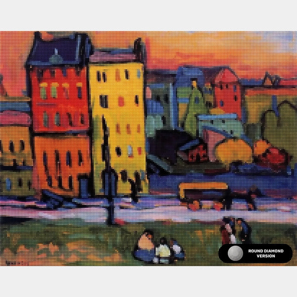 Hus i München - Diamond Painting - Standardstorlek