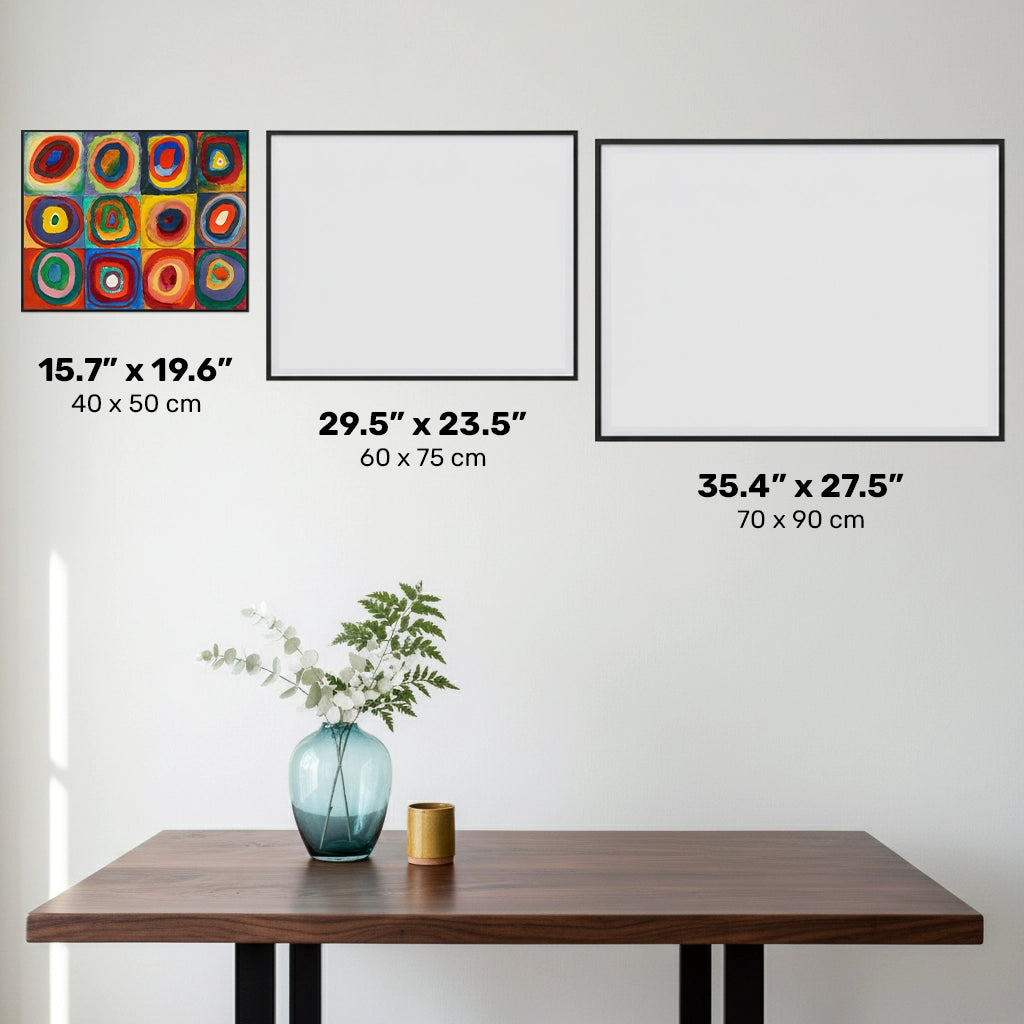 Färgstudi: Kvadrater med koncentriska cirklar - Diamantmålning - Standardstorlek